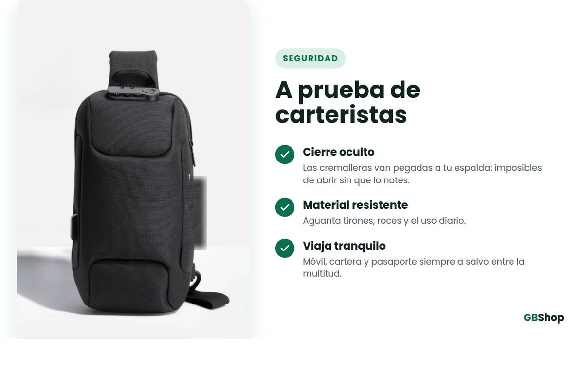Bolsa Antirrobo con Carga USB