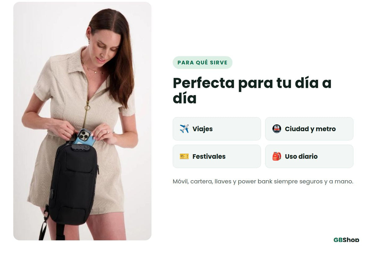 Bolsa Antirrobo con Carga USB