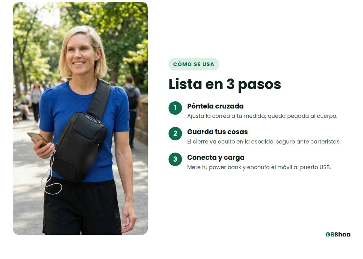 Bolsa Antirrobo con Carga USB