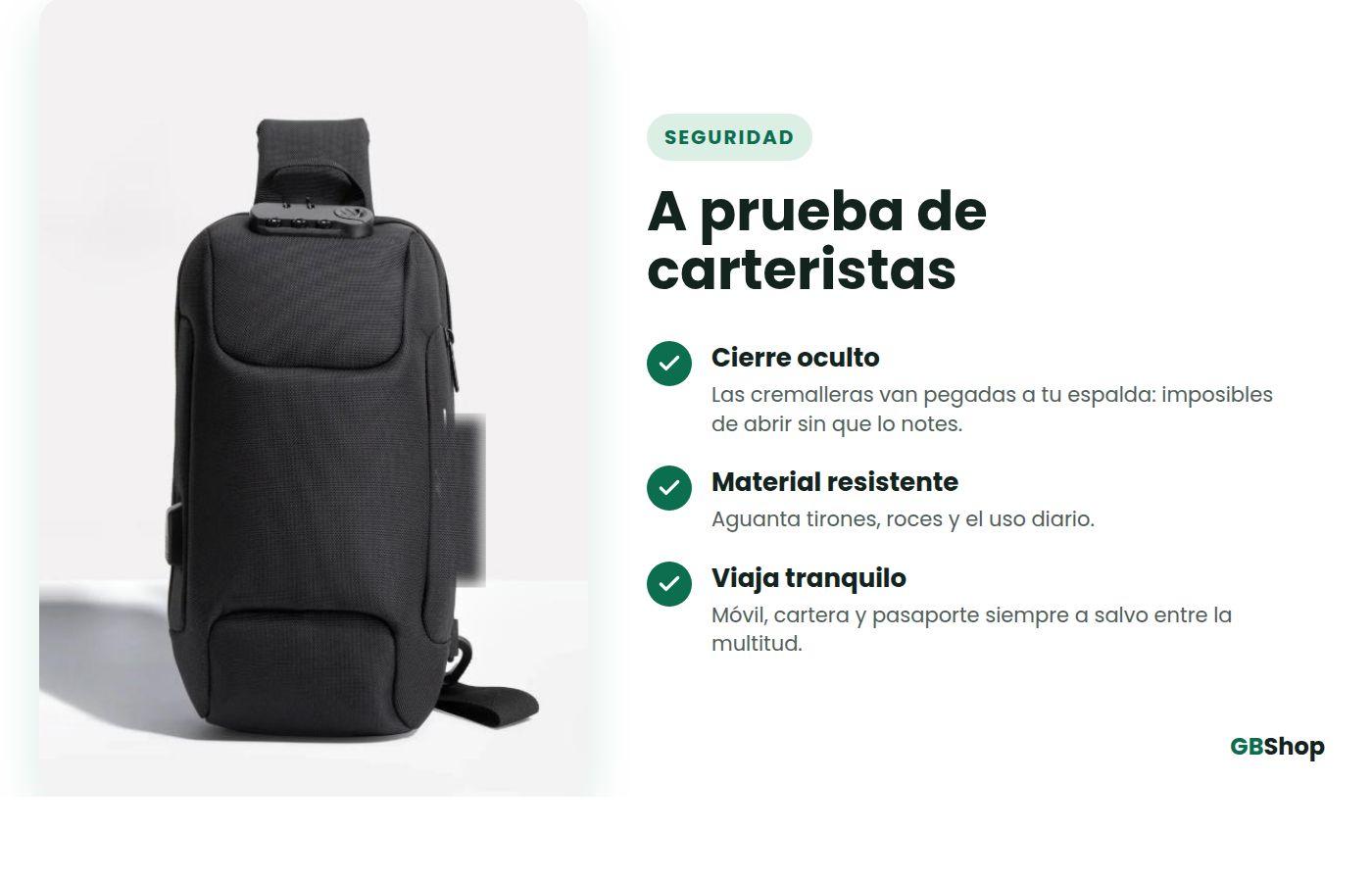 Bolsa Antirrobo con Carga USB