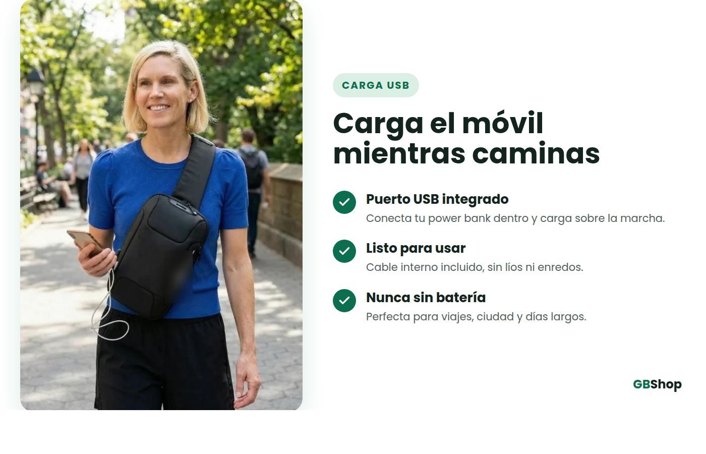 Bolsa Antirrobo con Carga USB